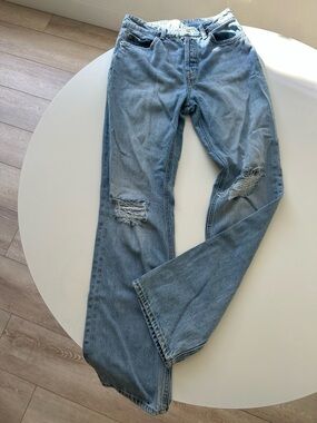 H&M Light Blue Denim Button-Fly Jeans